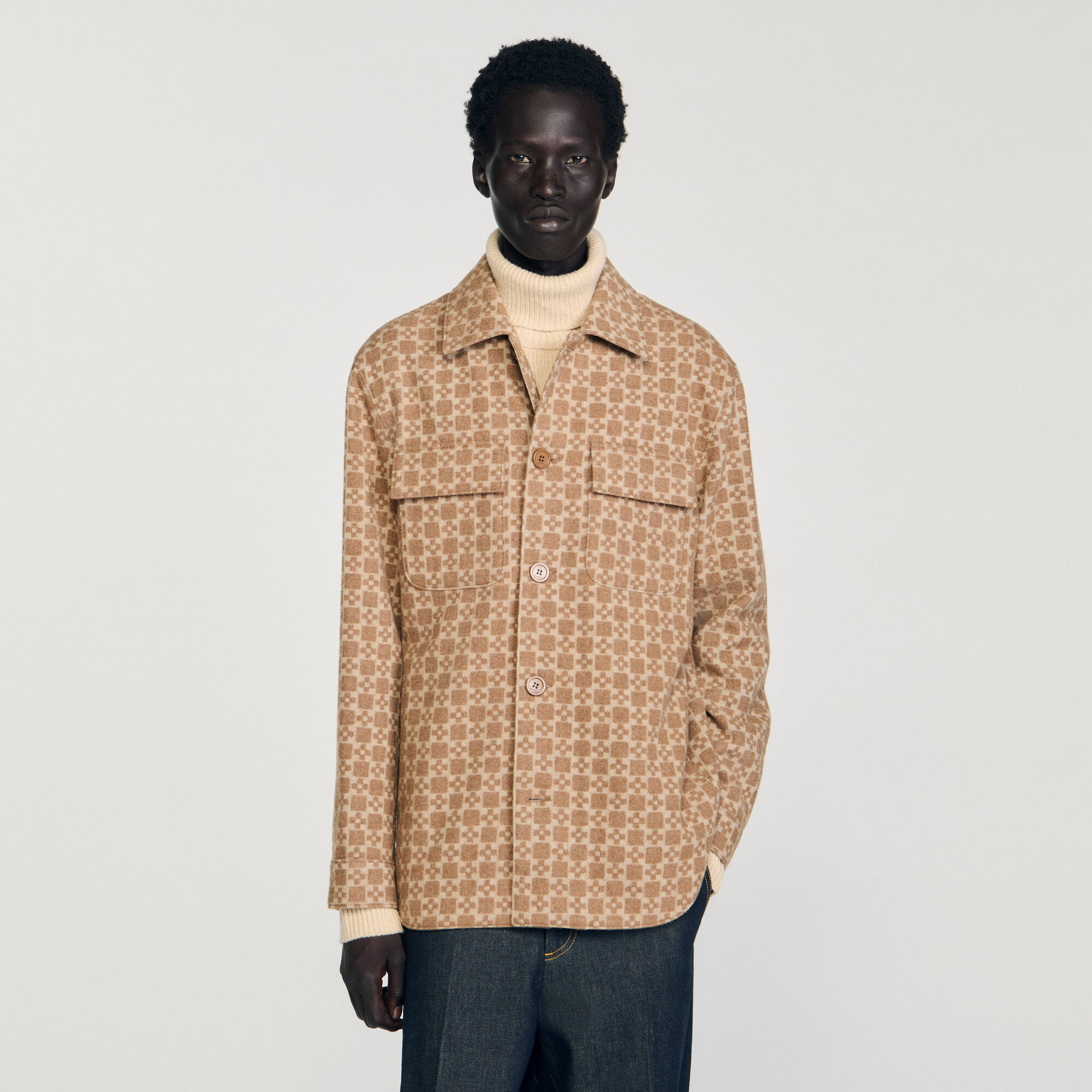 Overshirt a jacquard Square Cross
