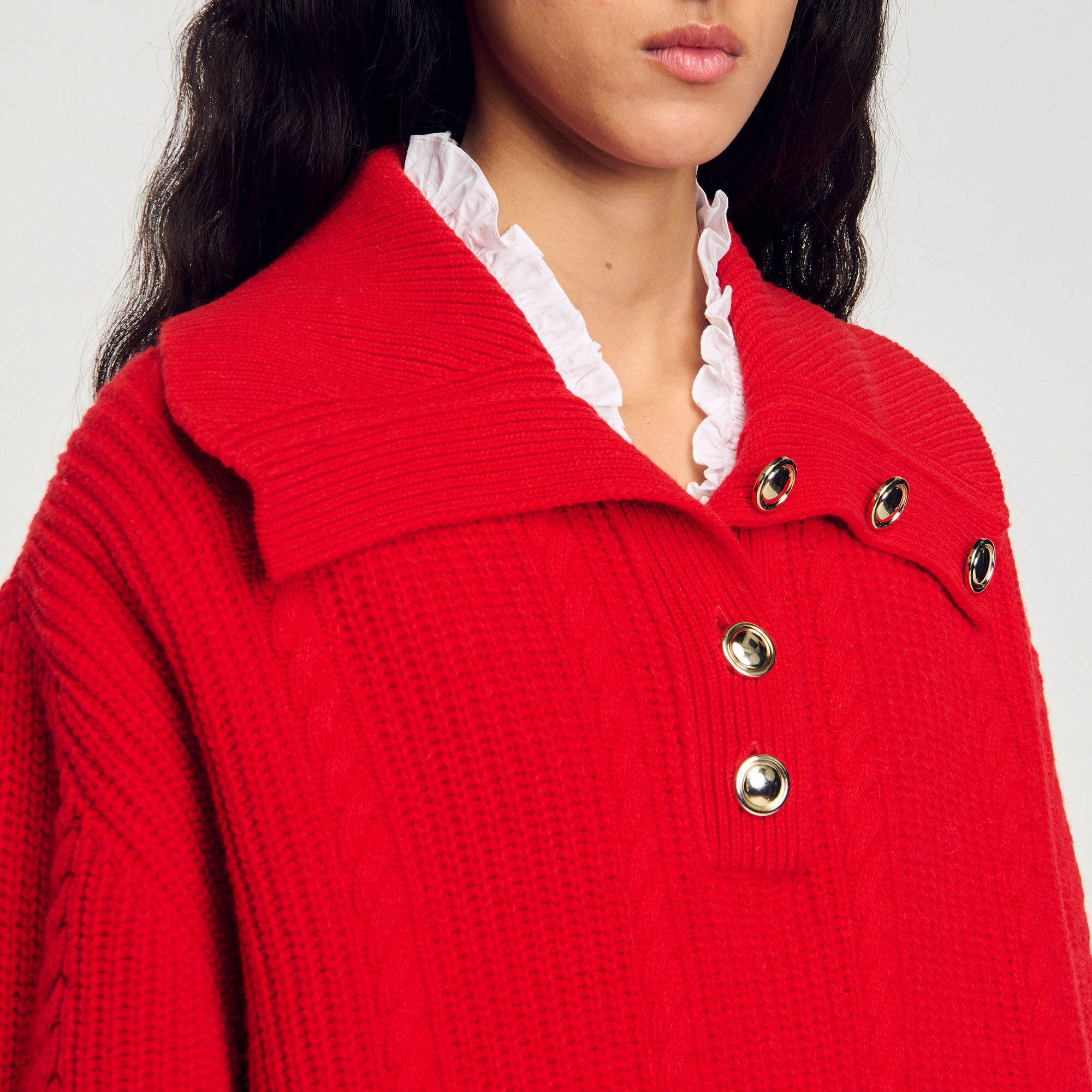 Maglione con colletto con bottoni