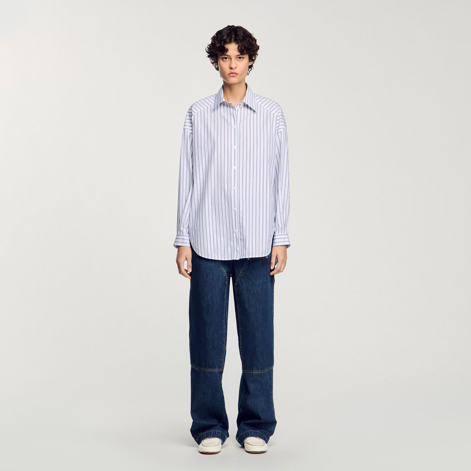 Camicia a righe glitterata