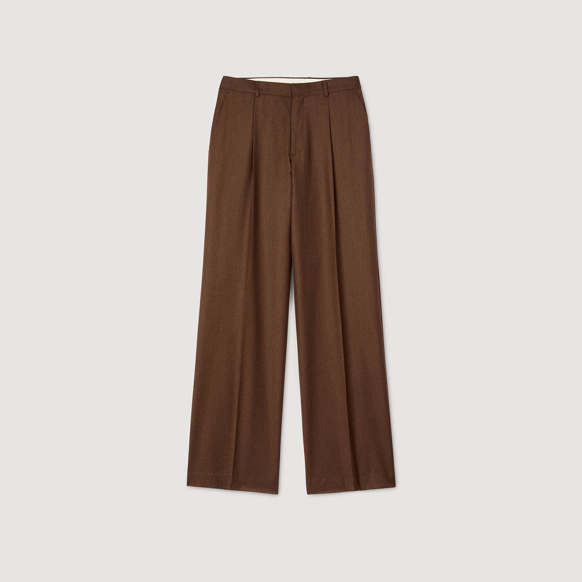 Pantaloni larghi in lana