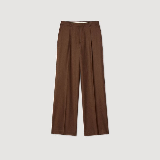 Pantaloni larghi in lana