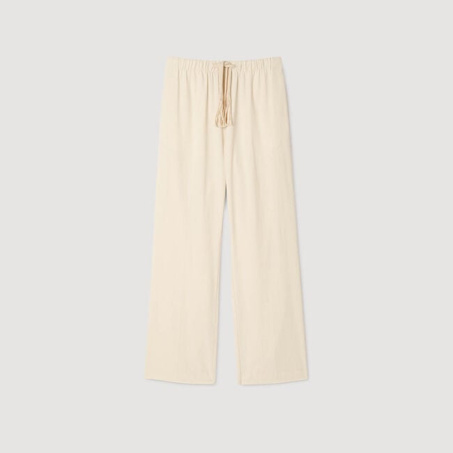 Pantaloni larghi in cotone elasticizzato