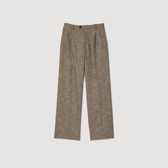 Pantaloni con motivo pied de poule