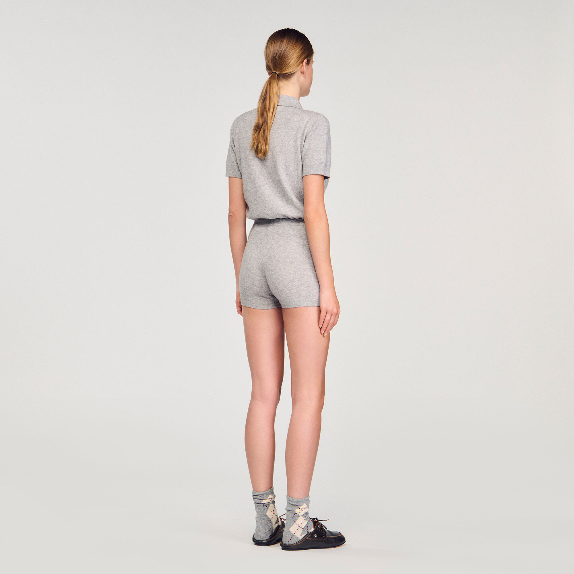 Shorts in maglia a rombi