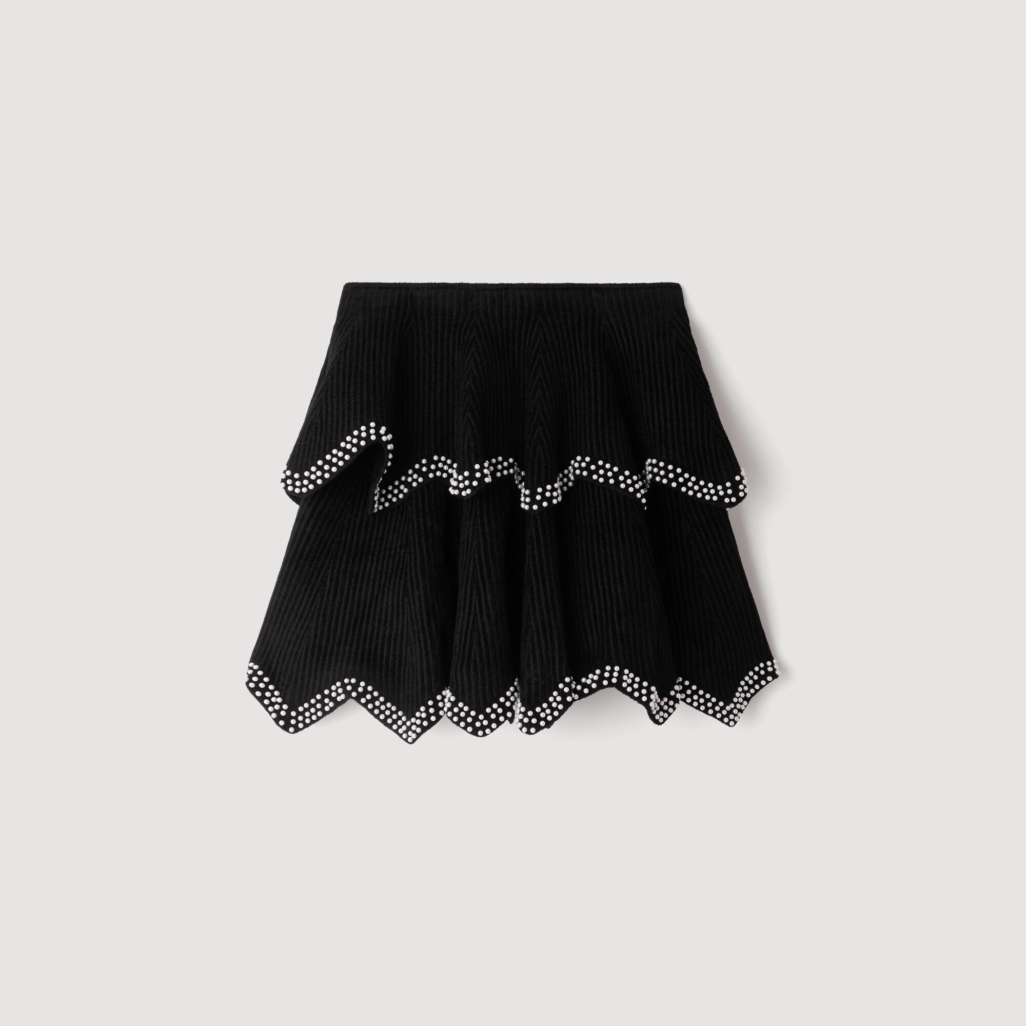 Gonna pattinatrice velluto e perle - Donna | Sandro