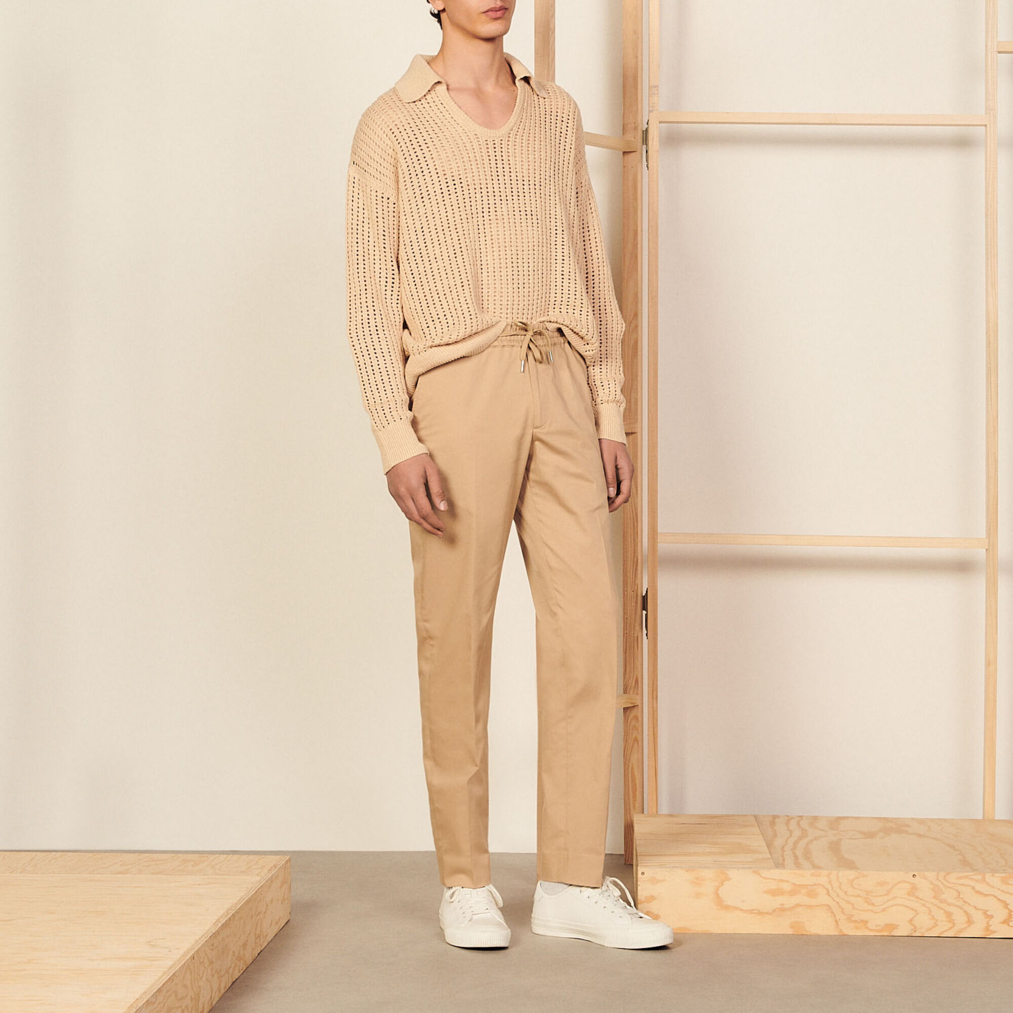 Pantaloni carrot in cotone