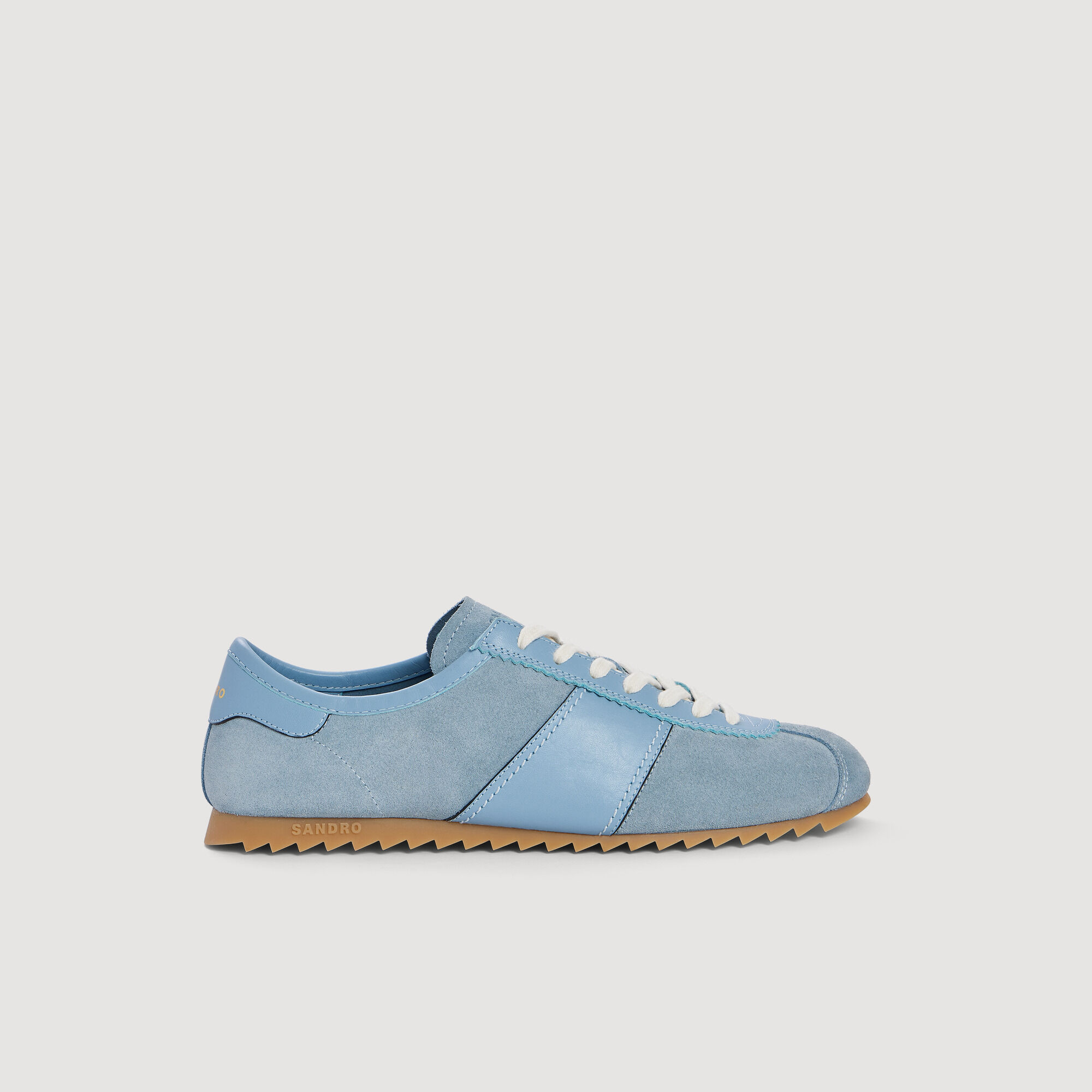 Sneakers basse in pelle e camoscio