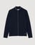 Cardigan con zip e collo a righe