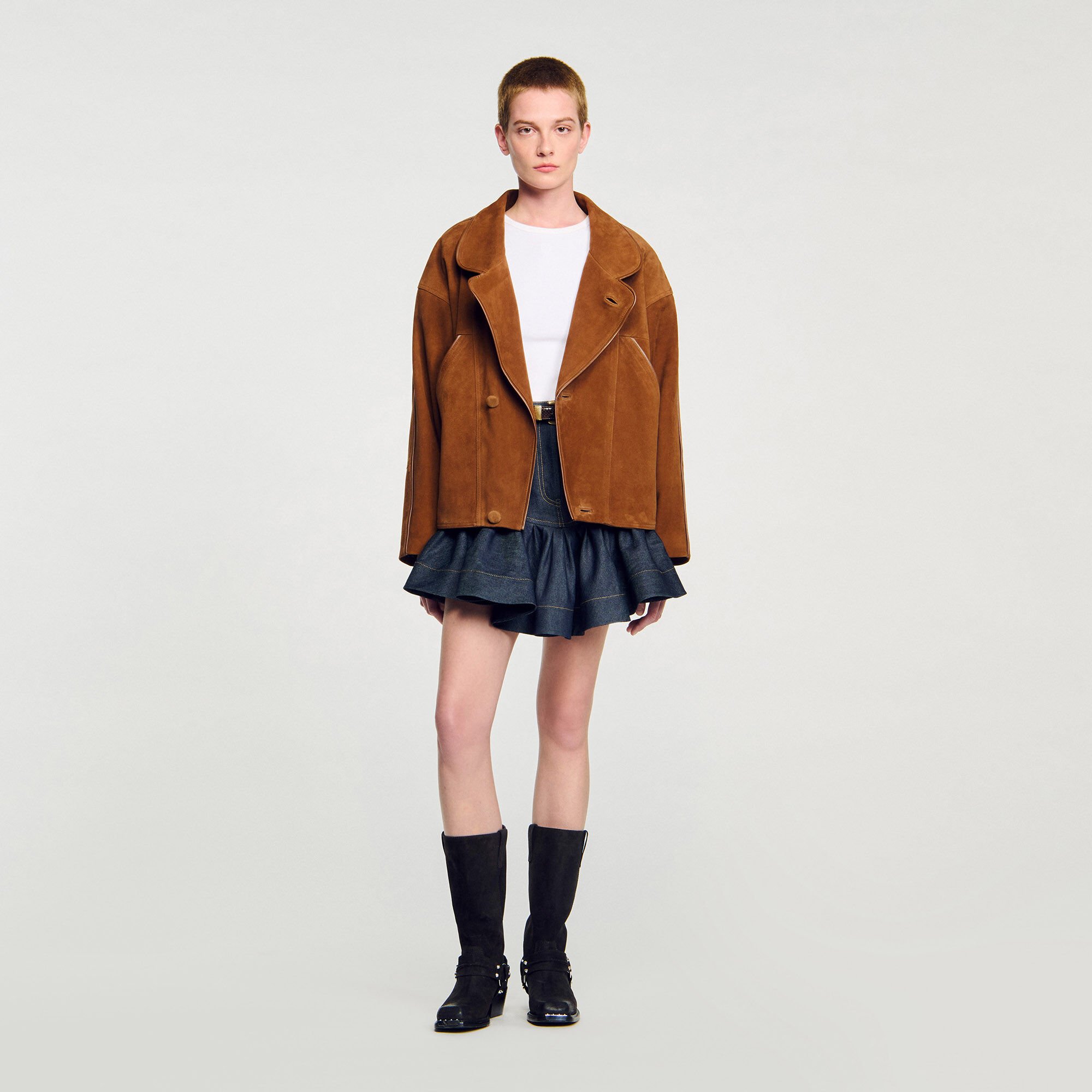 Giubbotto in scamosciato oversize