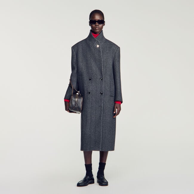 Cappotto in lana spigato - Donna | Sandro