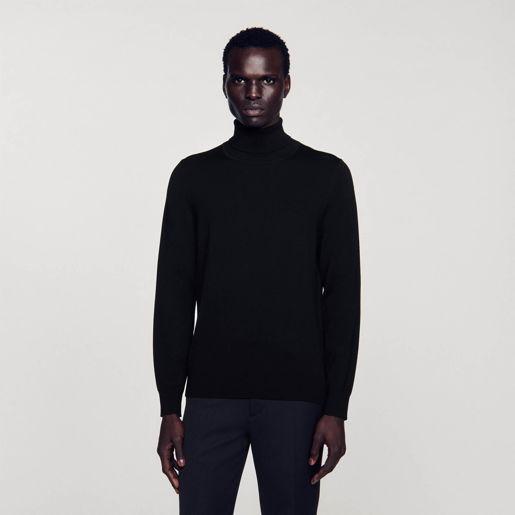 Pullover a collo alto in lana