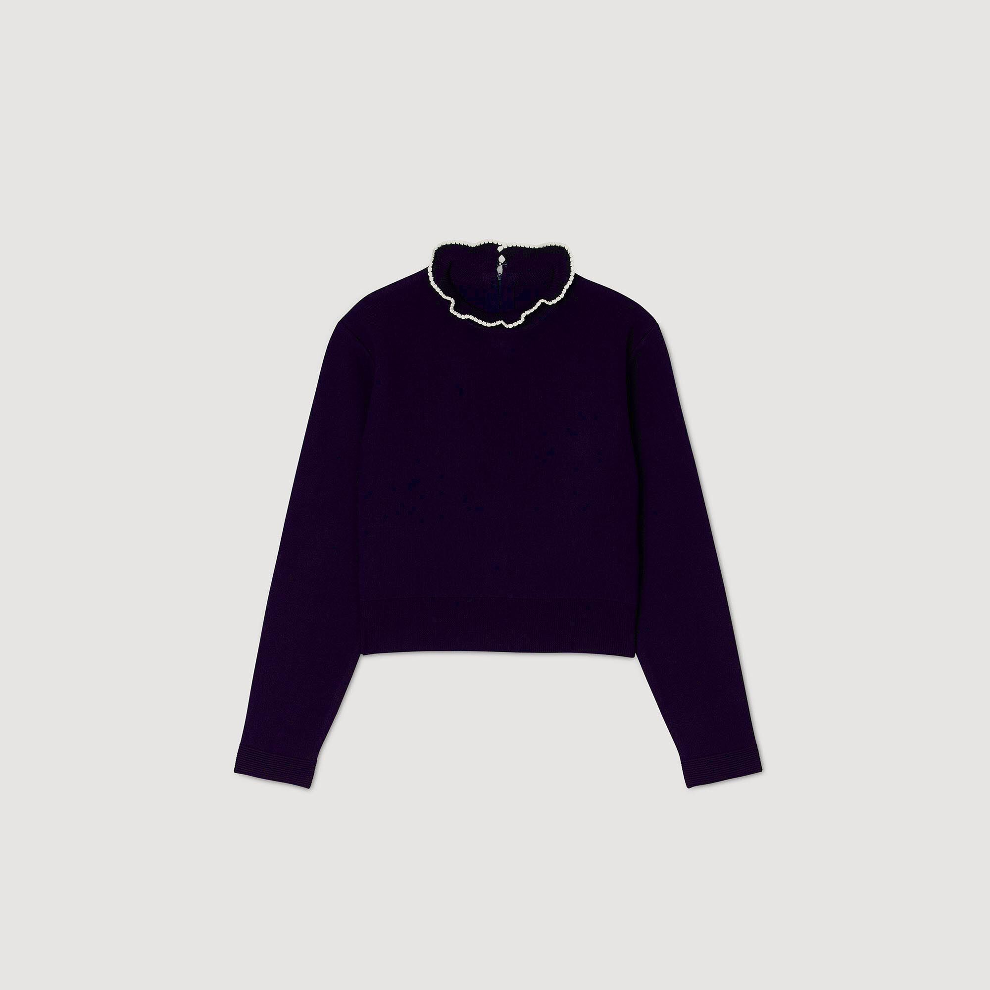 Maglione con collo arricciato