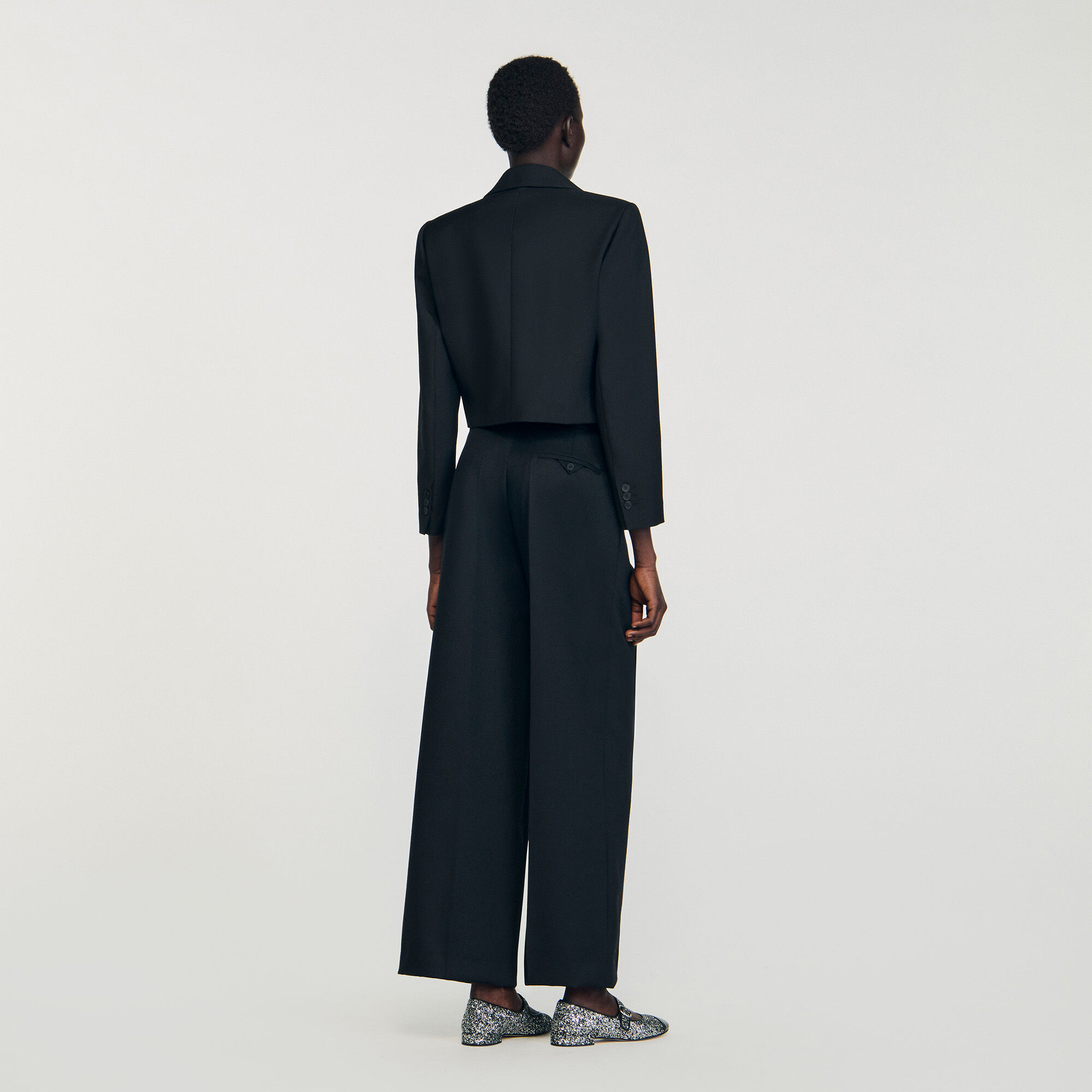 Pantaloni larghi a vita elastica