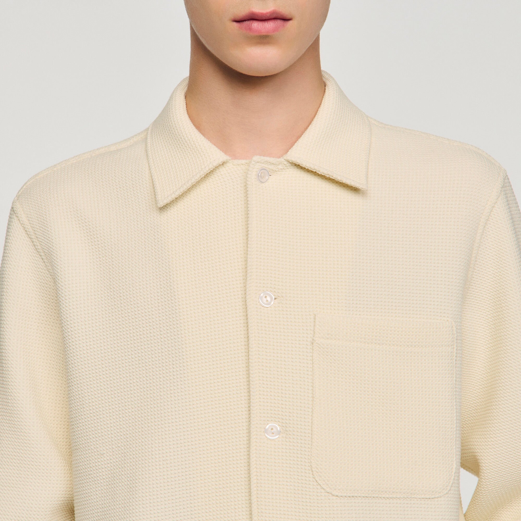 Camicia testurizzata collo aperto