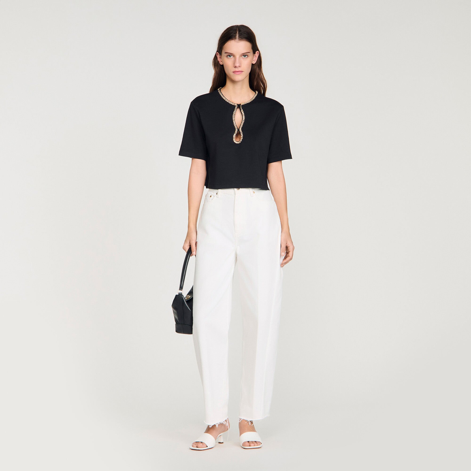 T-shirt corta glitterata