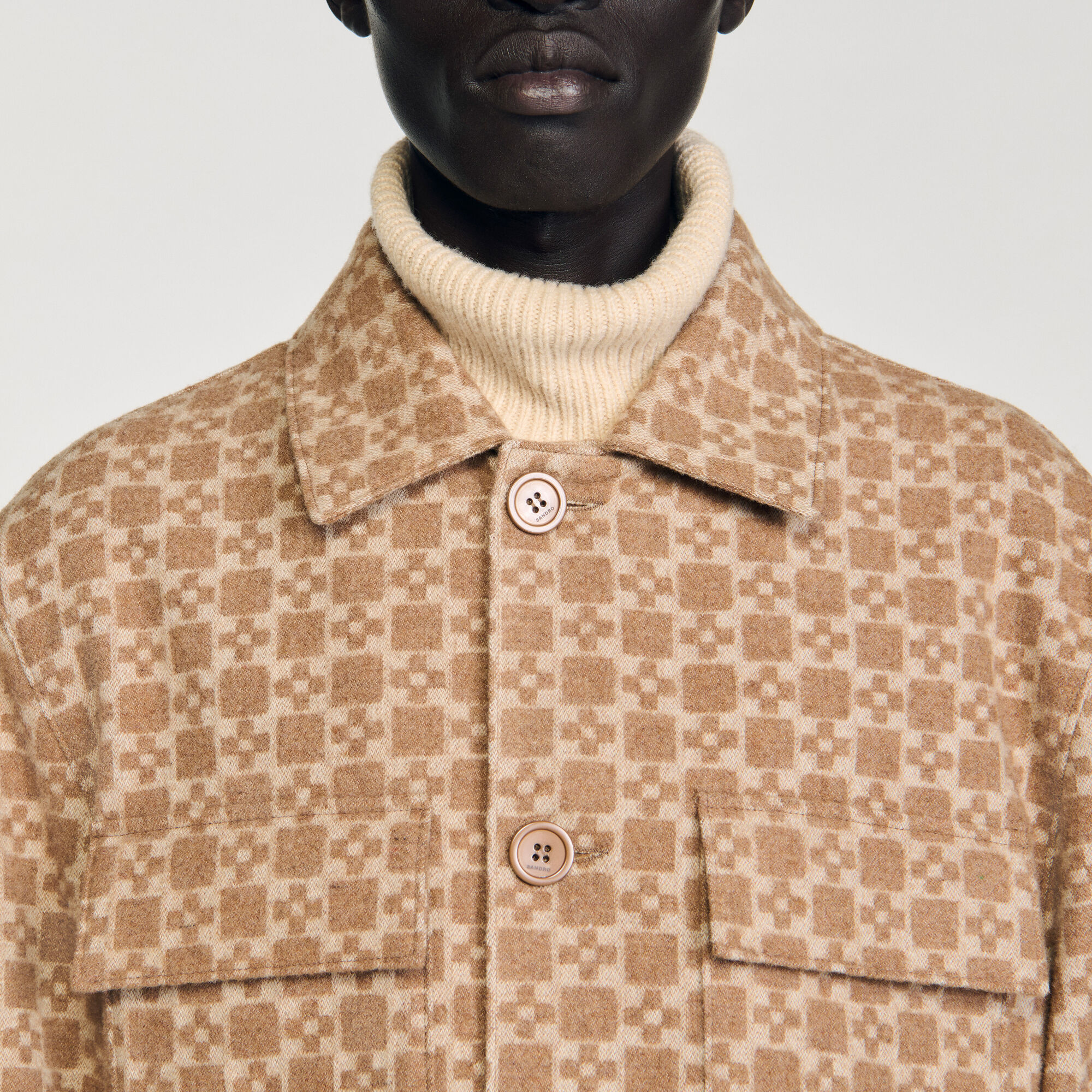Overshirt a jacquard Square Cross