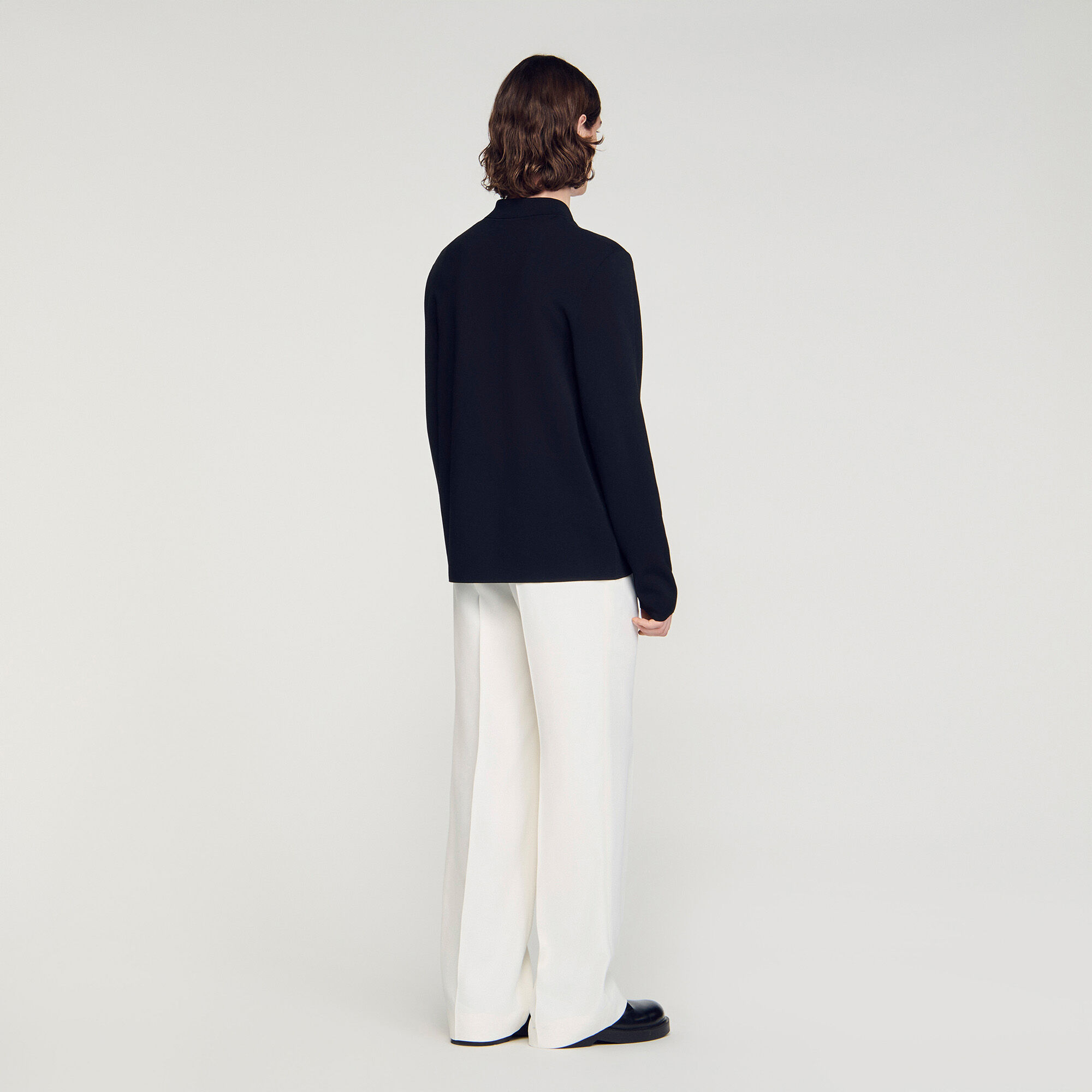 Cardigan zippato in maglia viscosa