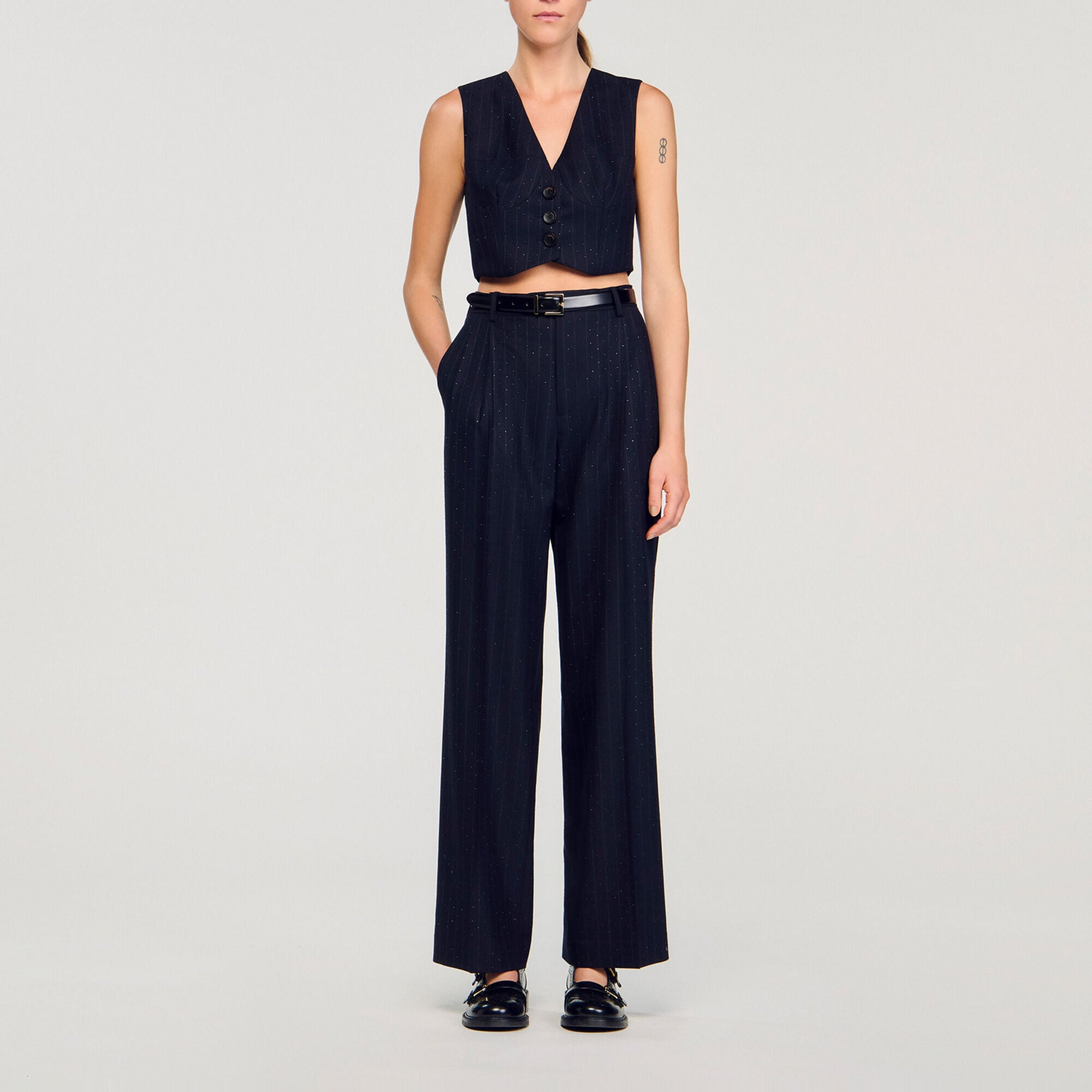 Pantaloni a righe glitterate - Donna | Sandro