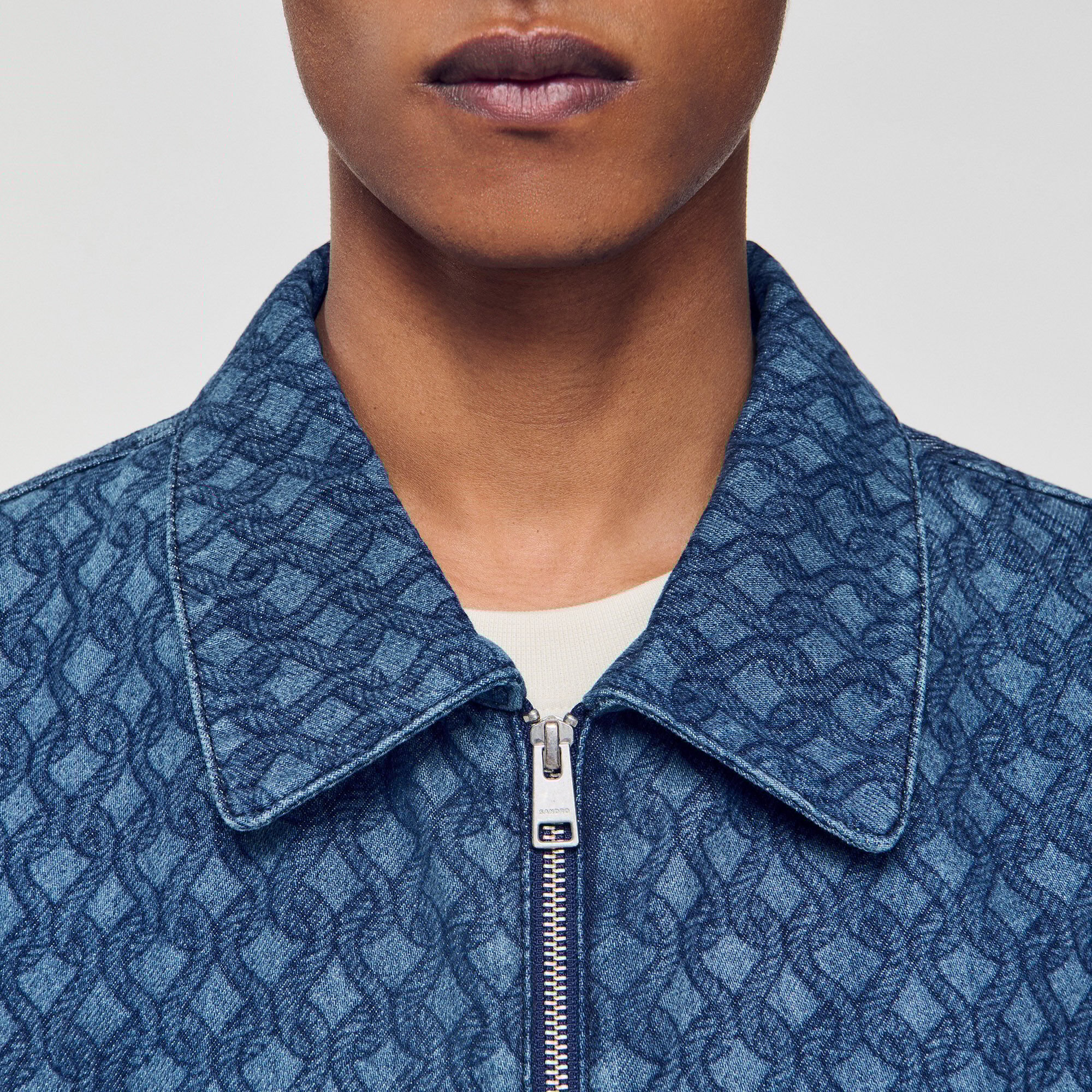 Giacca in denim con motivo a corda