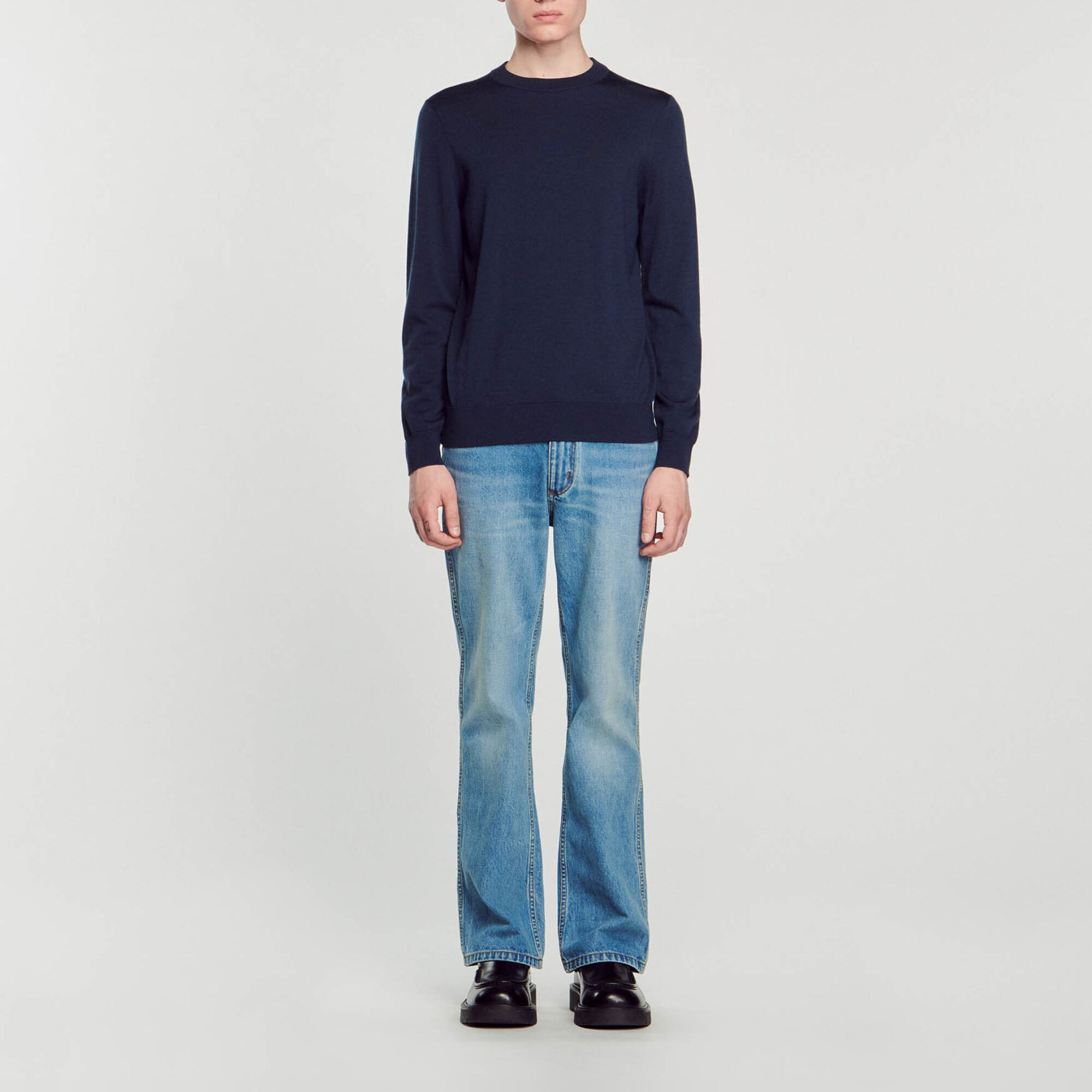 Pullover in maglia sottile in lana
