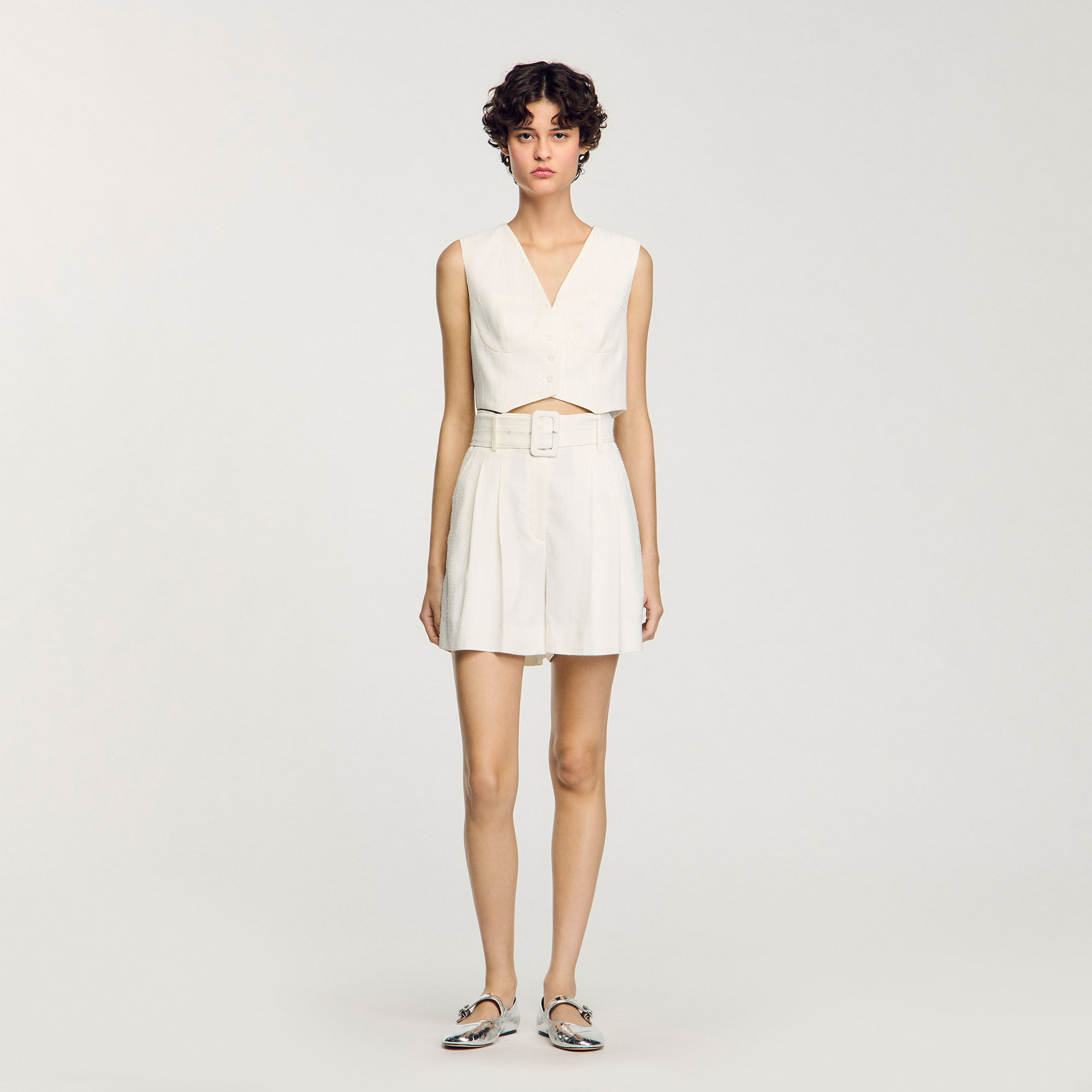Shorts a vita alta con lustrini