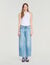 Jeans barrel con stampa a fiori