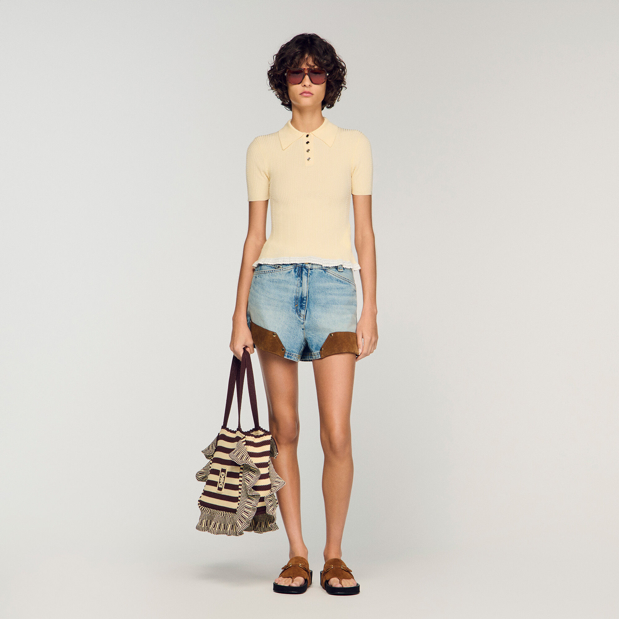 Borsa in crochet a righe