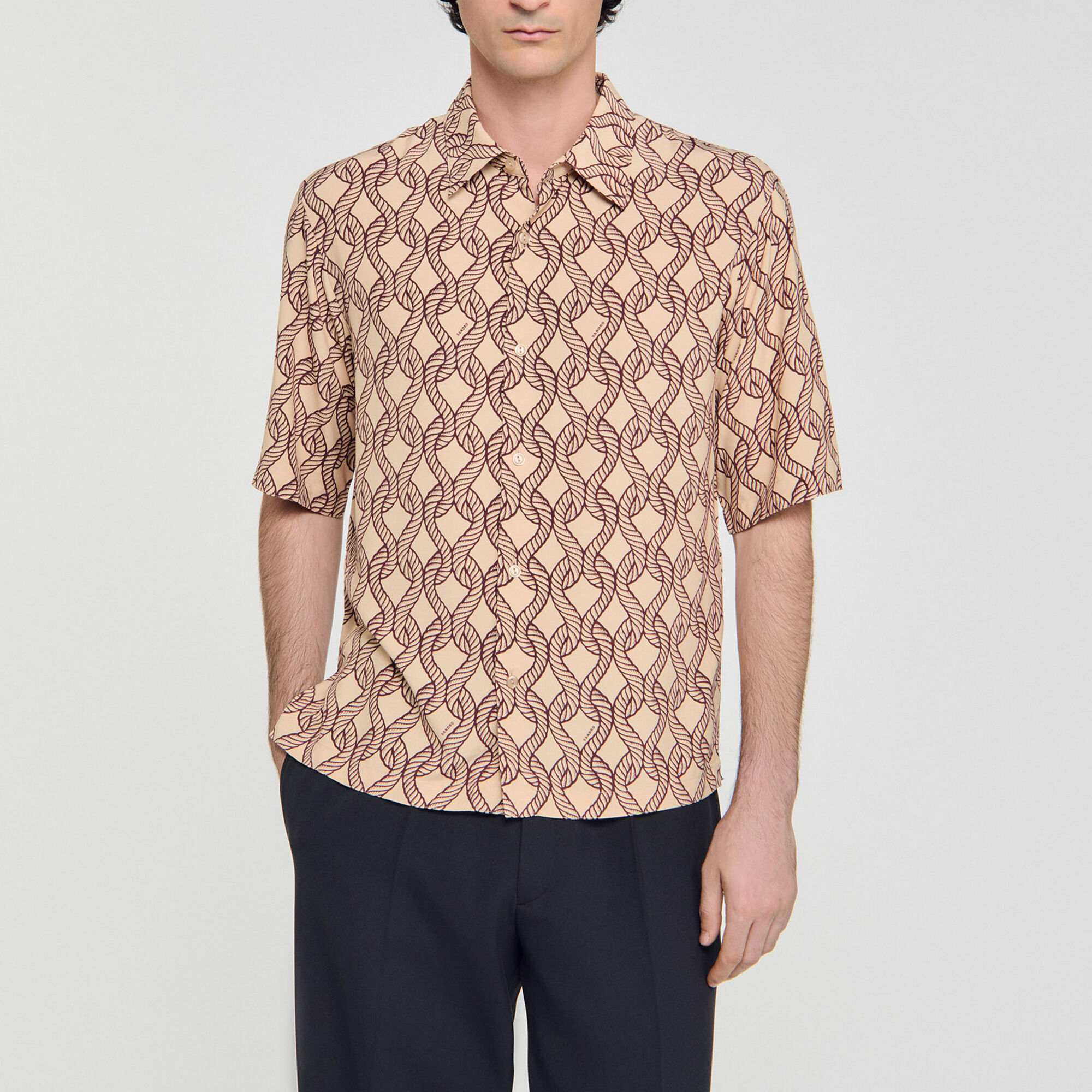 Camicia fluida con stampa a corde - Uomo | Sandro