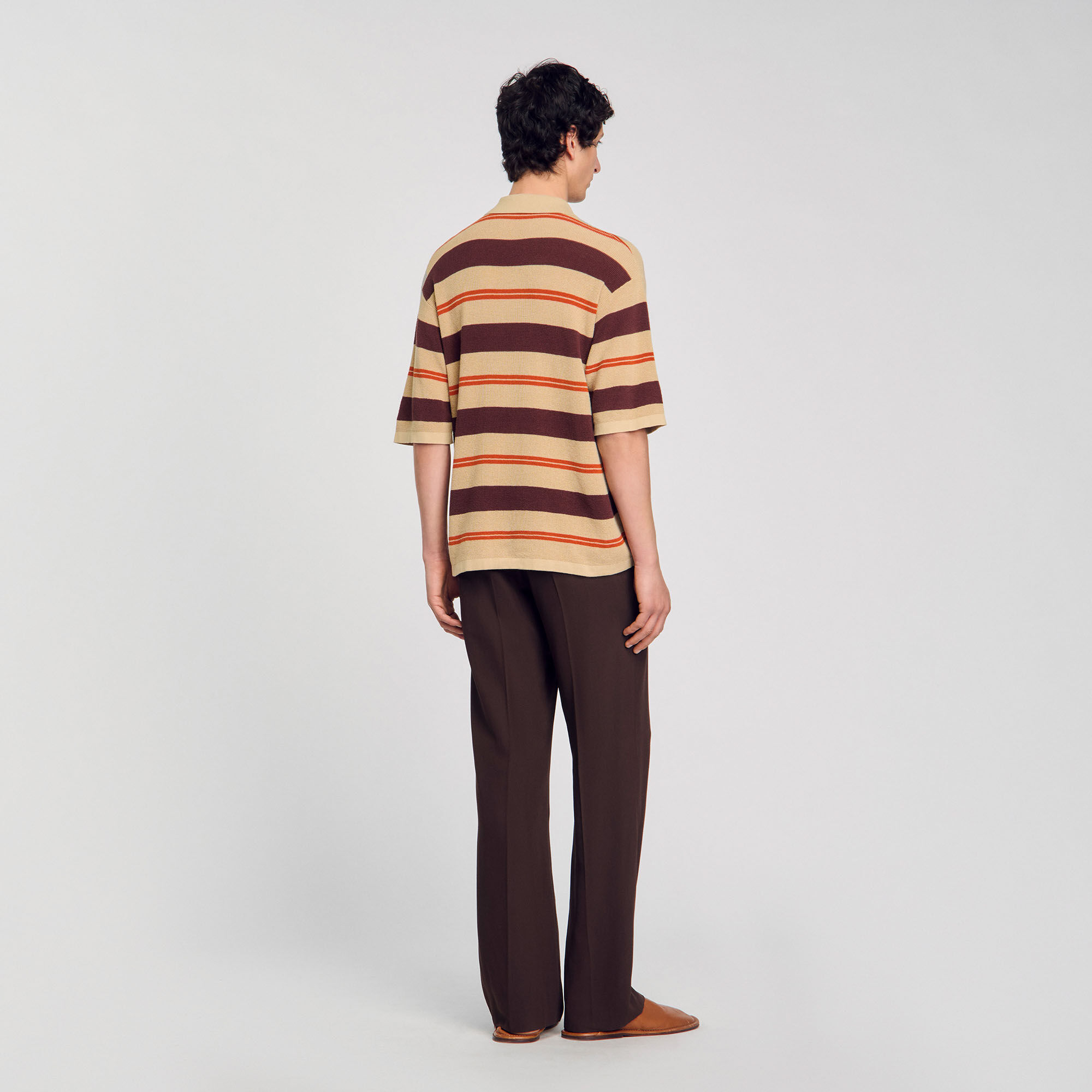 Polo a righe in maglia