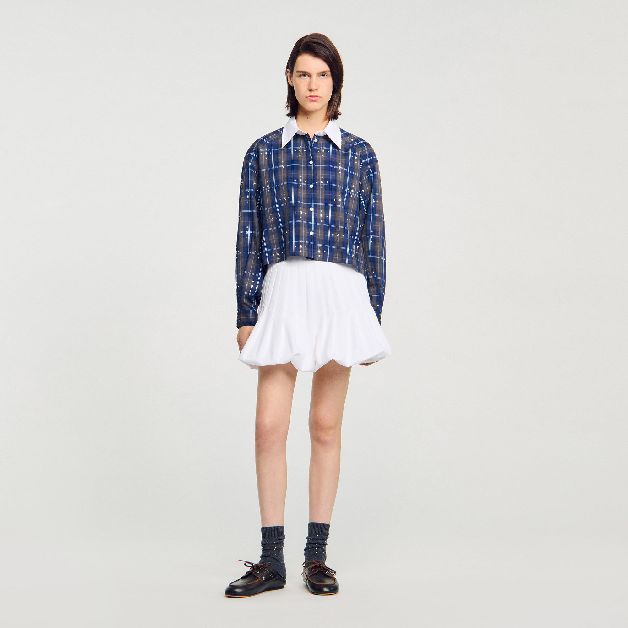 Camicia a quadri glitterata