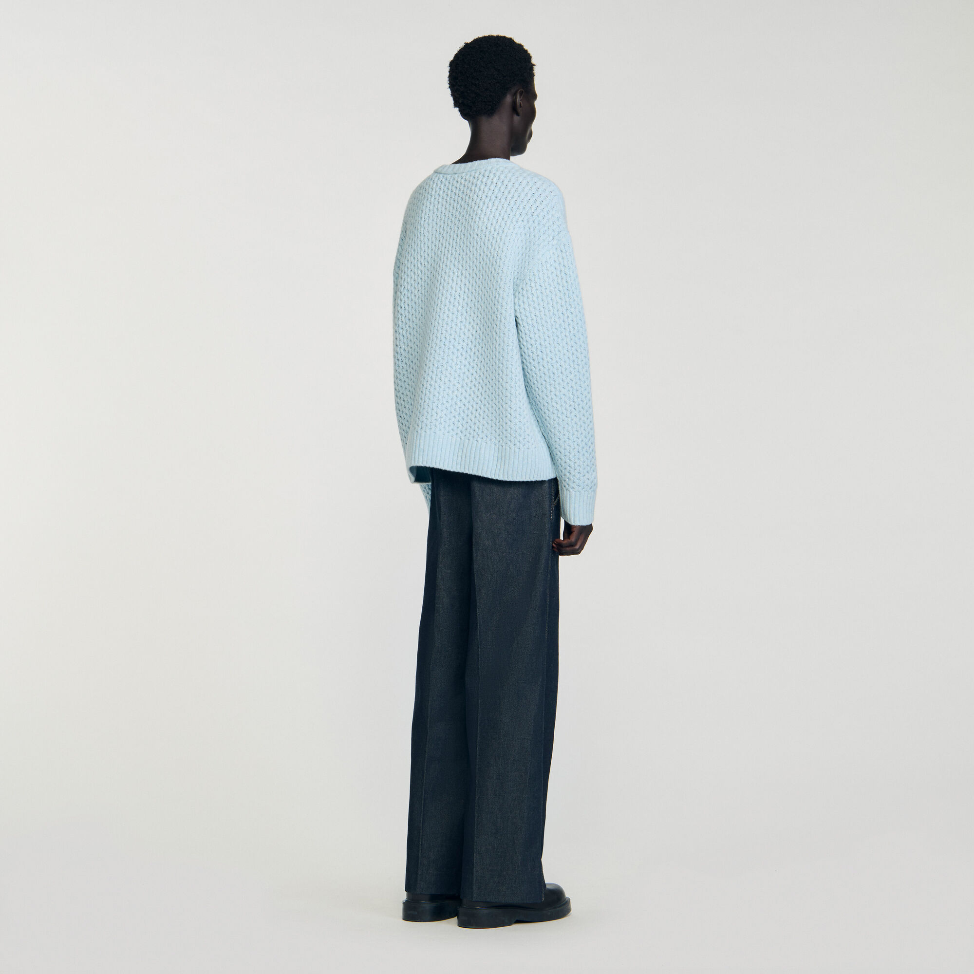 Maglione in lana punto nido d'ape