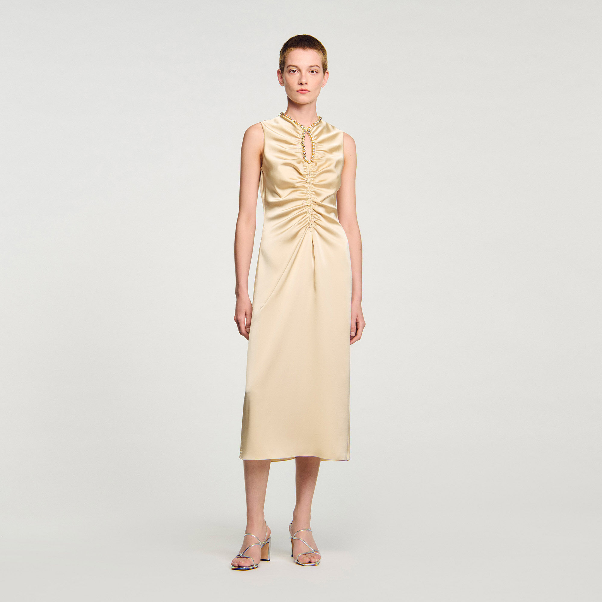 Abito midi con strass