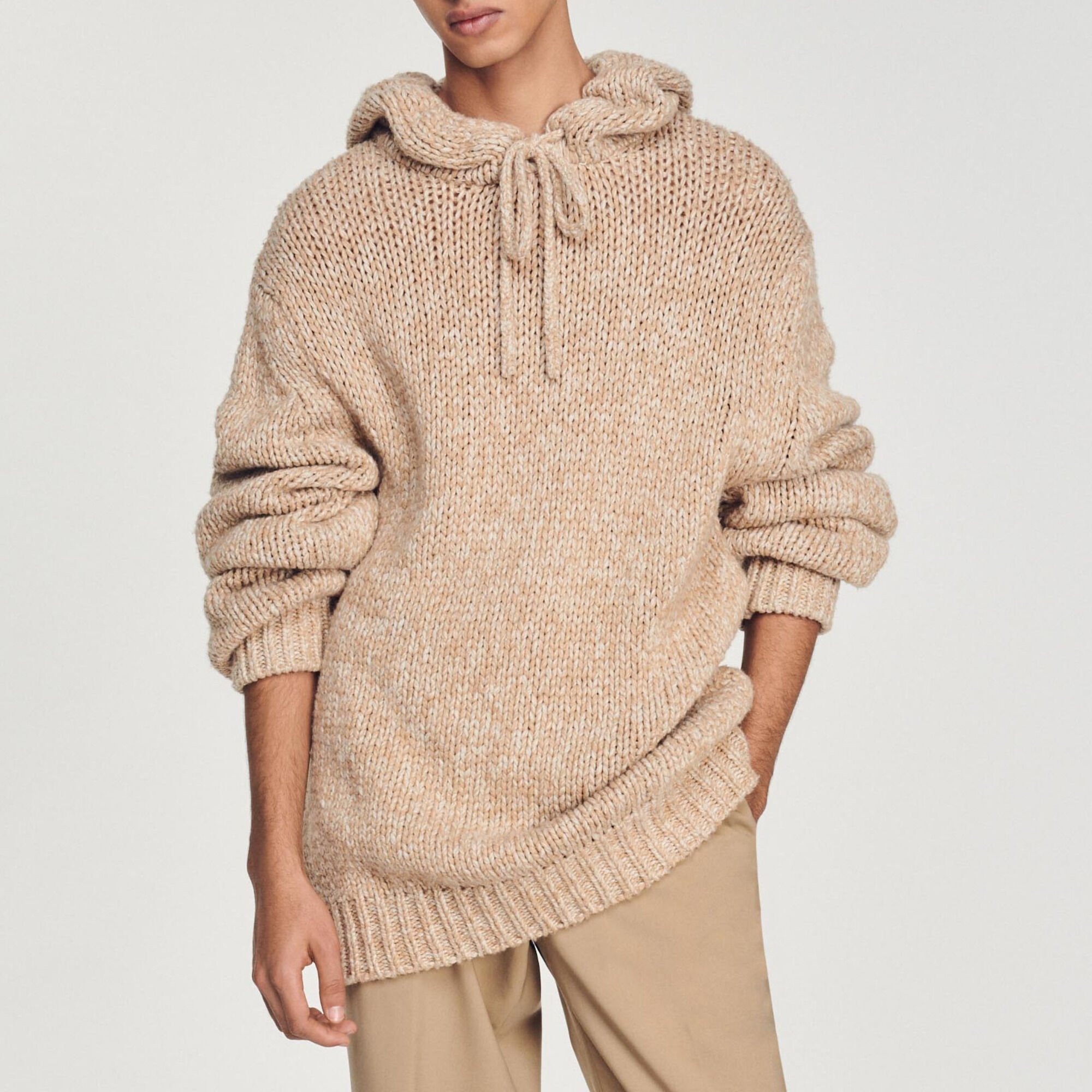 Felpa con cappuccio oversize in maglia