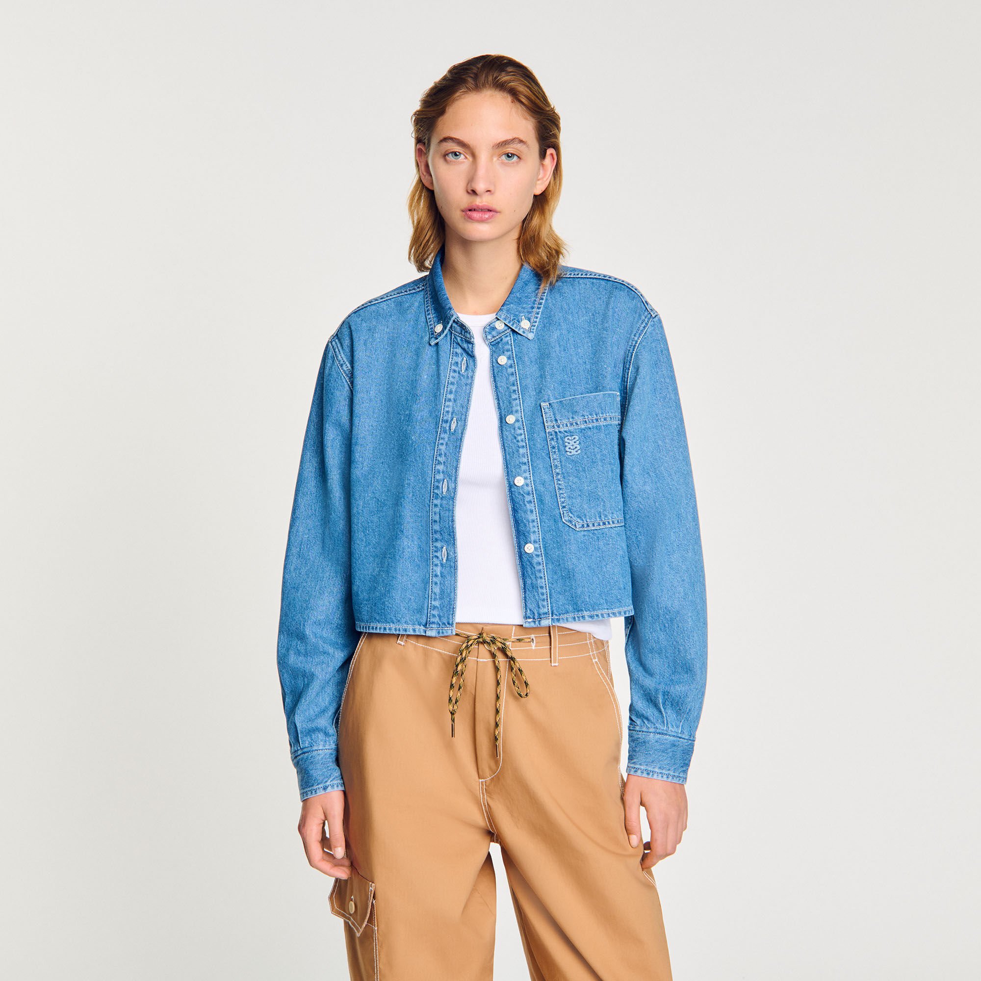 Camicia corta di jeans