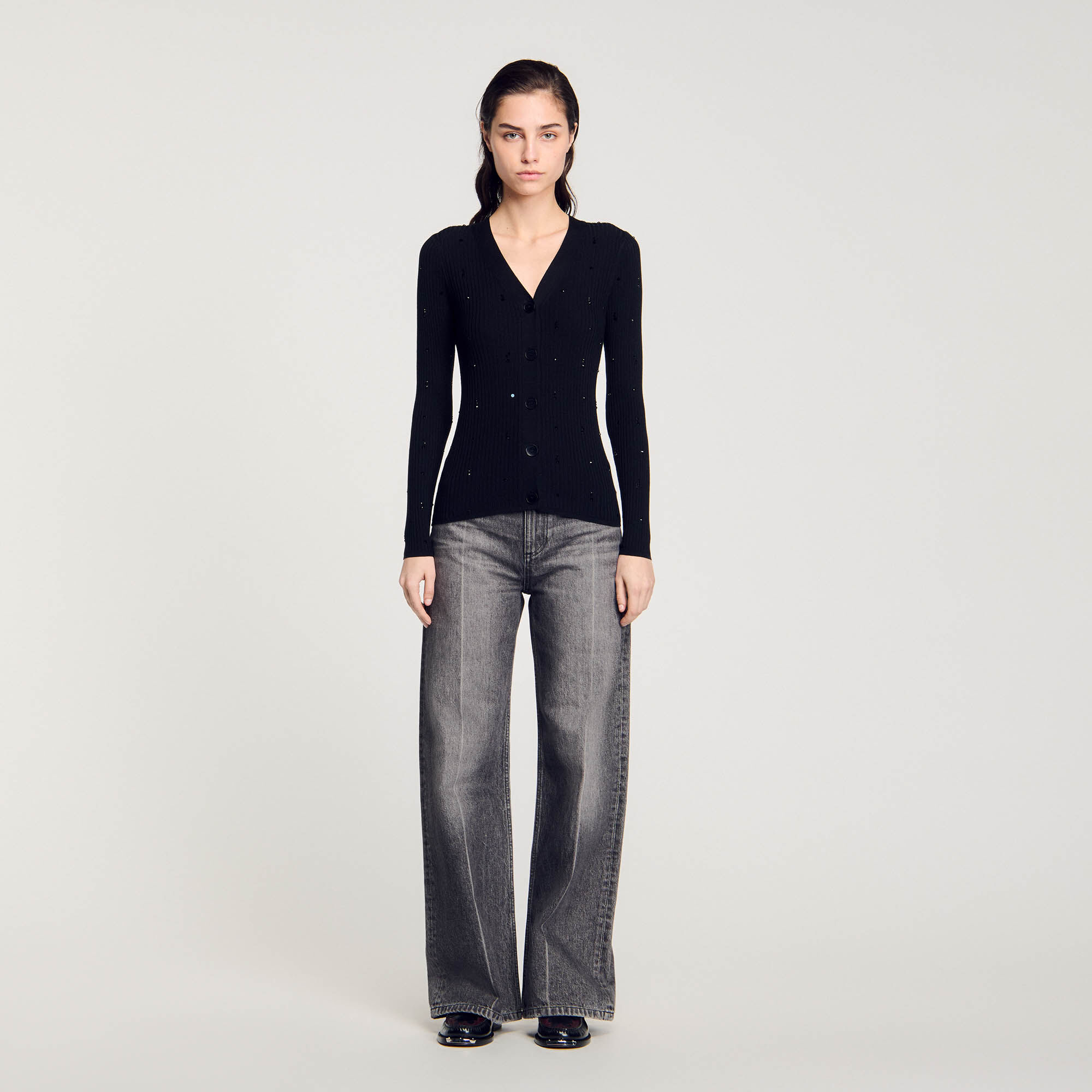 Cardigan con strass