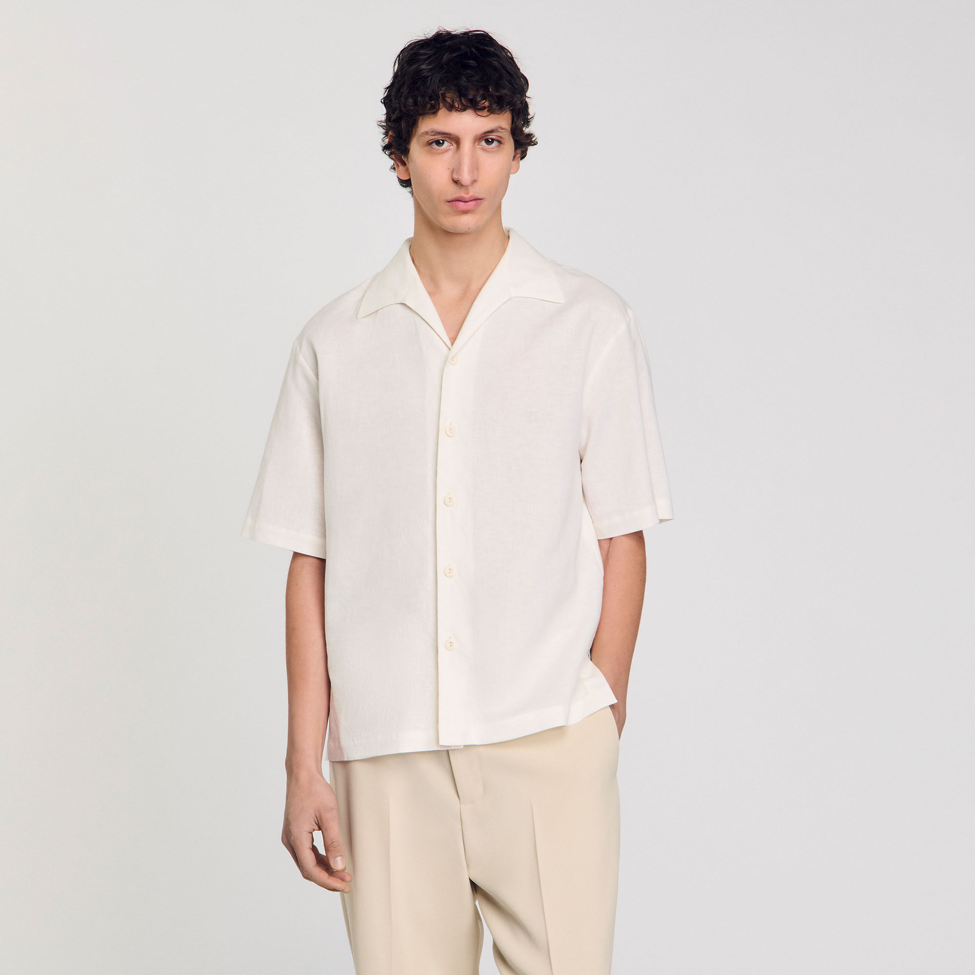Camicia in cotone e lino