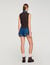 Maglione in maglia e denim