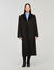 Cappotto lungo in lana e pelle