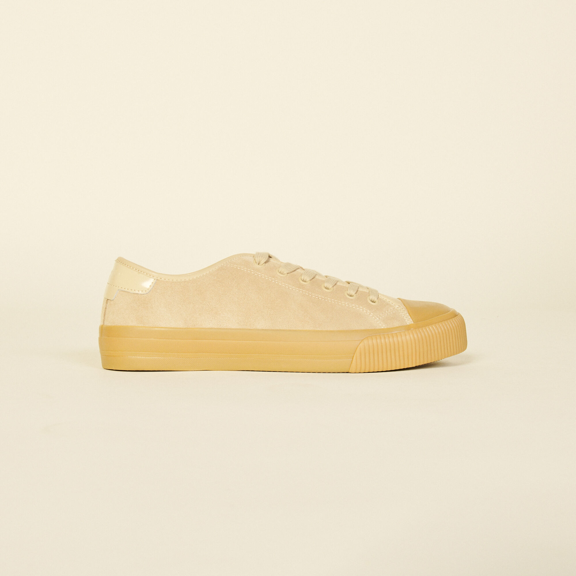 Sneaker bassa in crosta di pelle