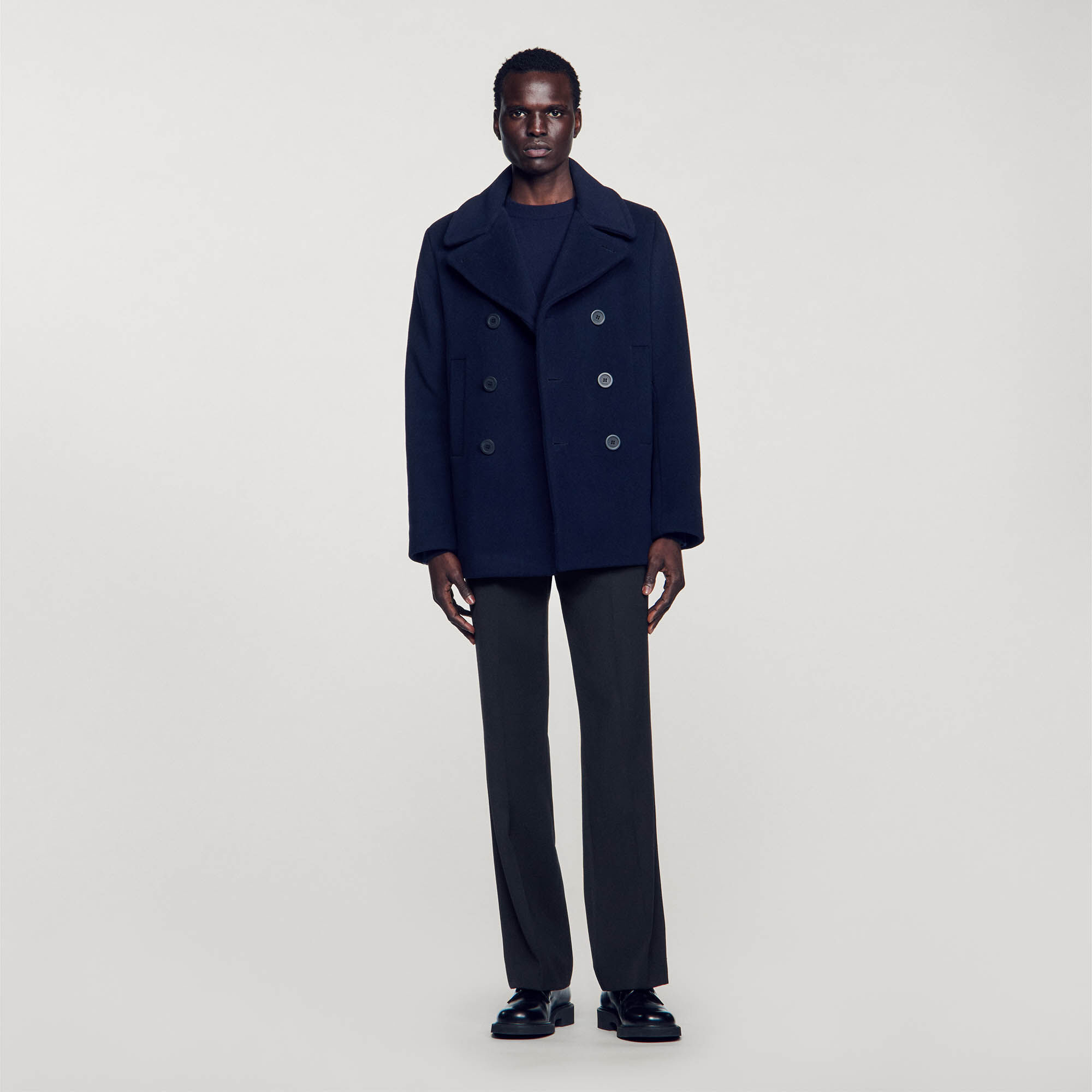 Cappotto dritto in misto lana