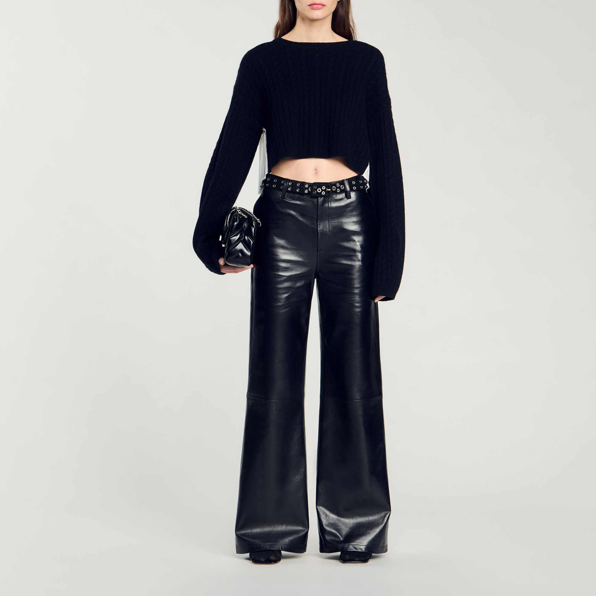 Maglione corto in cashmere e lana - Donna | Sandro