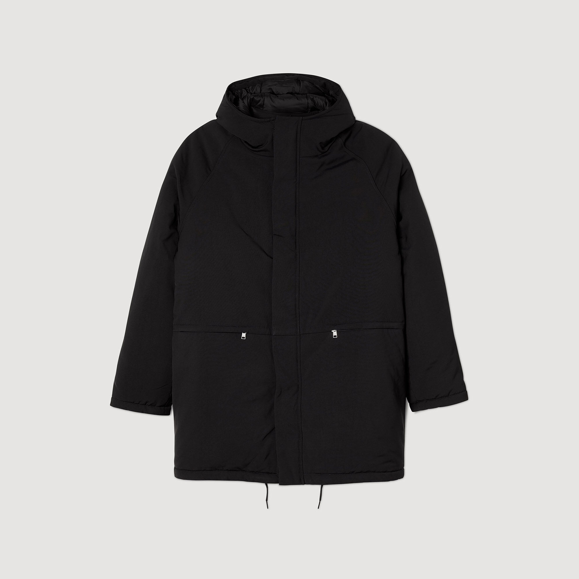 Parka in tessuto tecnico felpato