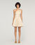 Abito corto satinato con cut-out