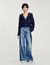 Cardigan con dettagli in denim
