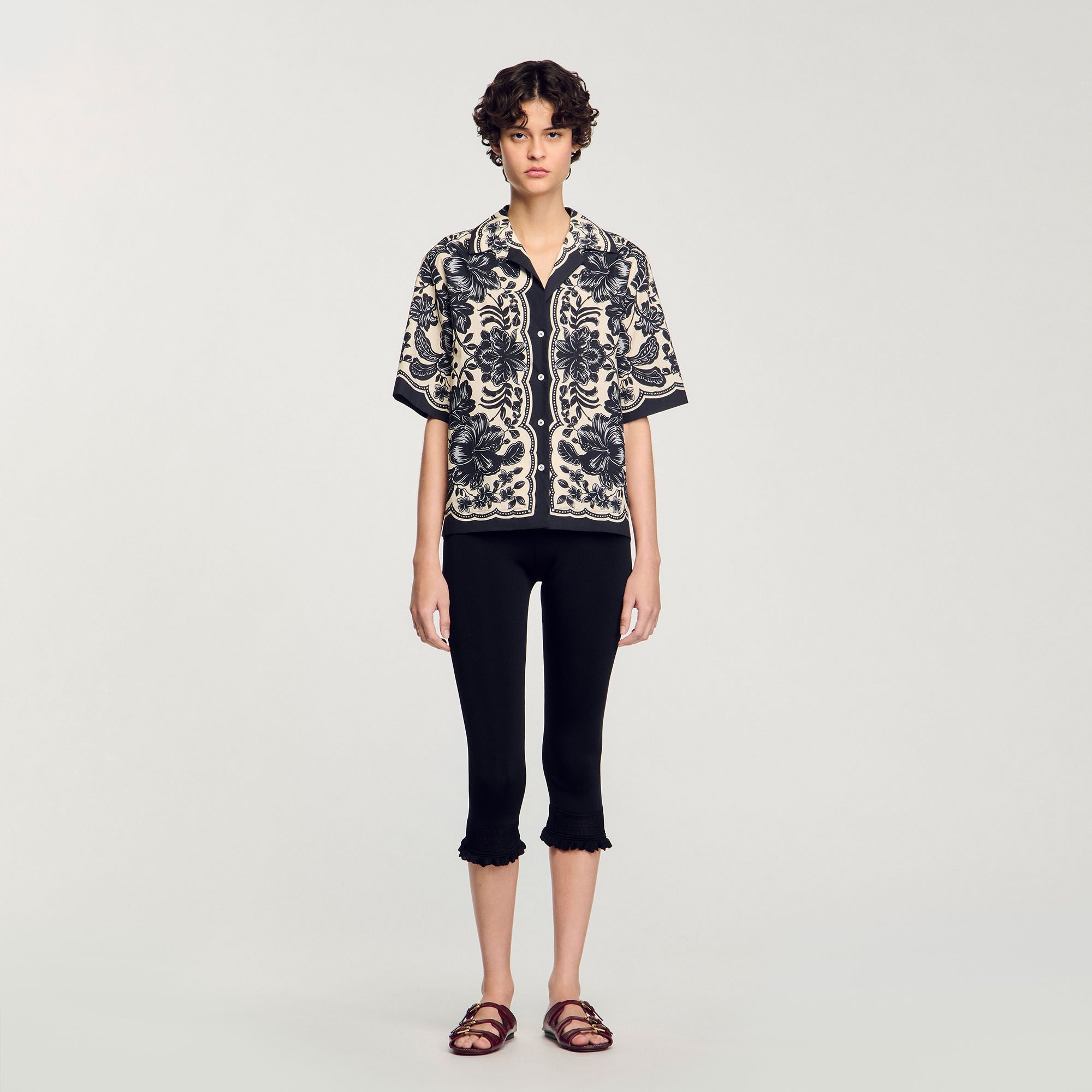 Camicia con stampa a fiori