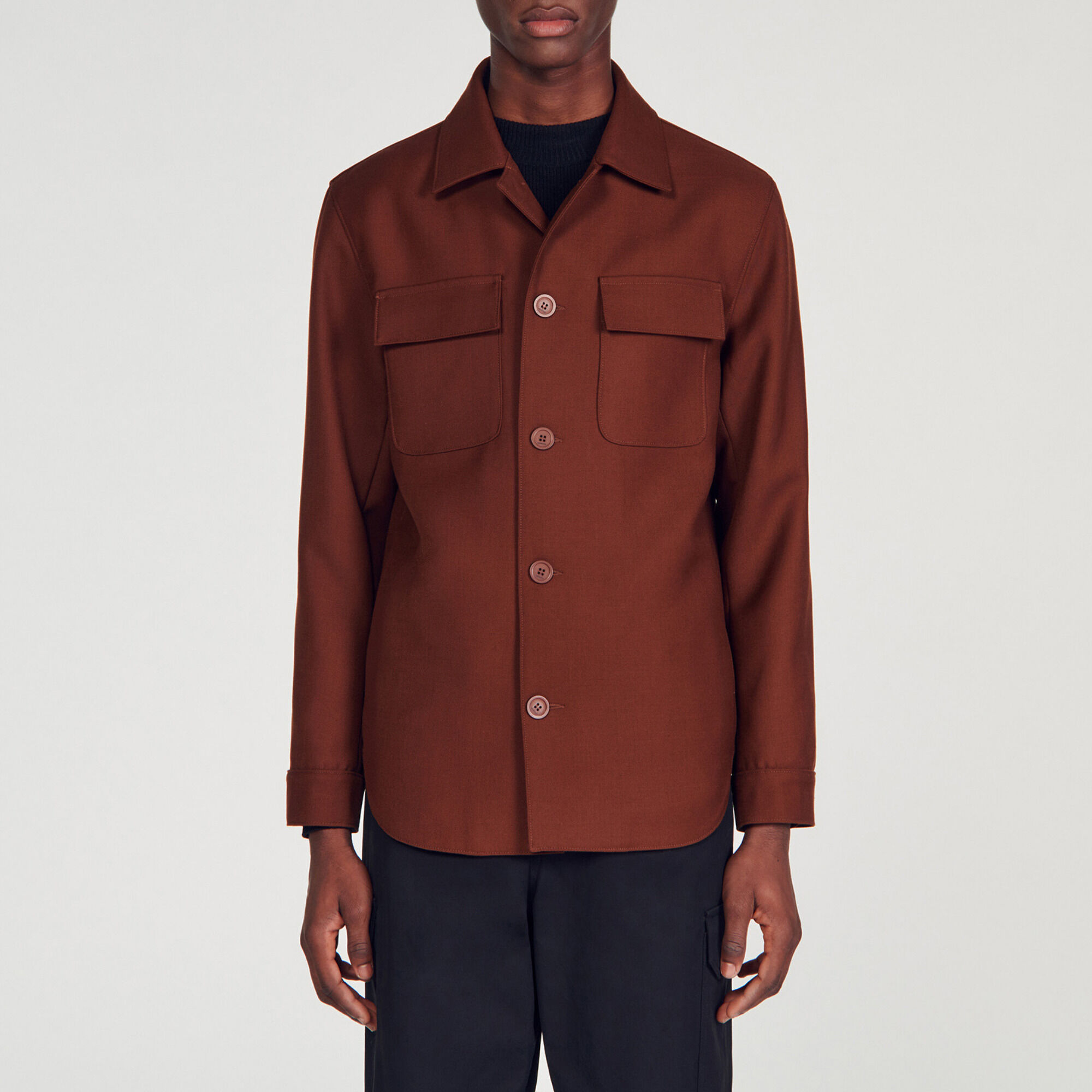 Overshirt in misto lana