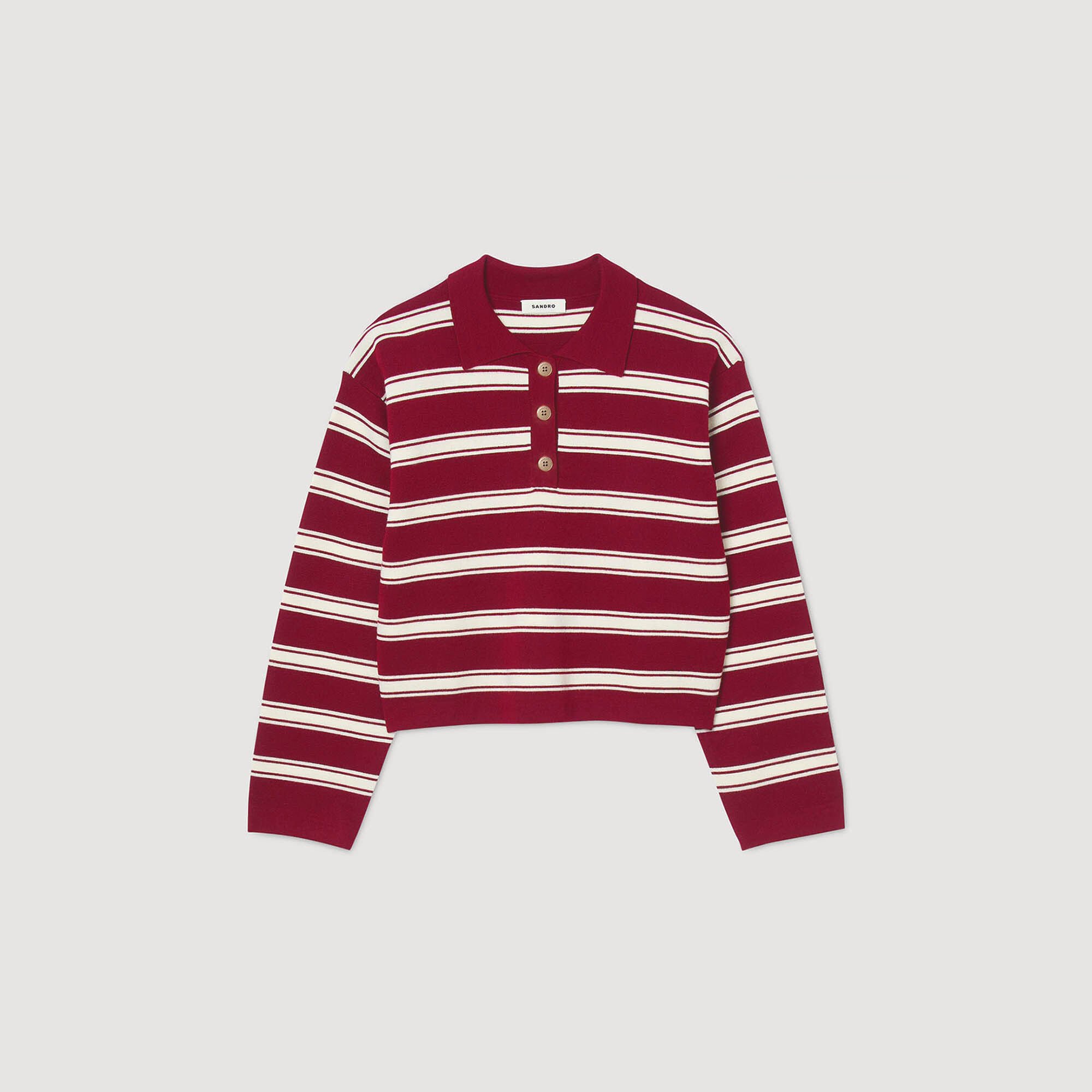 Maglione polo a righe