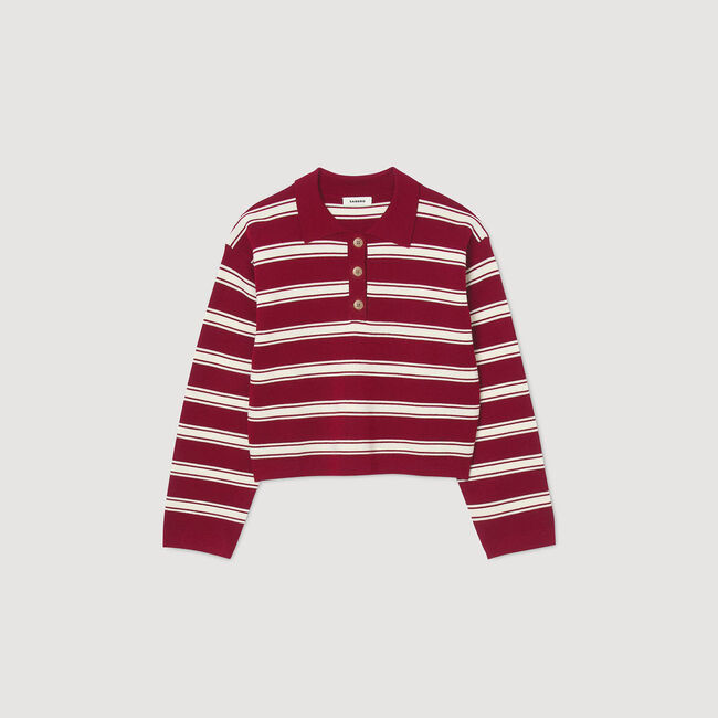 Maglione polo a righe
