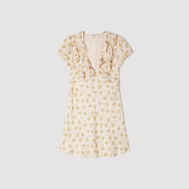 Abito corto con stampa a fiori