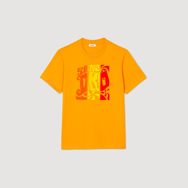 T-shirt in cotone con stampa a onde